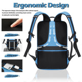 GoHimal Blue Skateboard Backpack, Laptop Bag - Multi - Sport Design for Men & Women, Modern, Anti - Theft