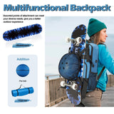 GoHimal Blue Skateboard Backpack, Laptop Bag - Multi - Sport Design for Men & Women, Modern, Anti - Theft