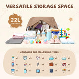 GOLF QUALITY 22L Puffer Diaper Bag Tote,Large Capacity Baby Diaper Tote Travel Bags Crossbody Hospital Bag for mom,Champagne Brown