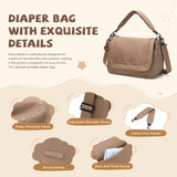 GOLF QUALITY 22L Puffer Diaper Bag Tote,Large Capacity Baby Diaper Tote Travel Bags Crossbody Hospital Bag for mom,Champagne Brown
