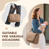 GOLF QUALITY 22L Puffer Diaper Bag Tote,Large Capacity Baby Diaper Tote Travel Bags Crossbody Hospital Bag for mom,Champagne Brown