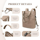 GOLF QUALITY Convertible Laptop Backpack for Women Men Carry on Tote Backpack Teacher Bookbag for College Work Nurse Travel Leisure,16 Inch,Champagne Brown