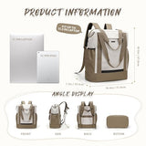 GOLF QUALITY Laptop Backpack for Women,Adjustable Tote Work Business Backpack,TravelPersonal Carry On Bag,17.3Inch,WChampagne