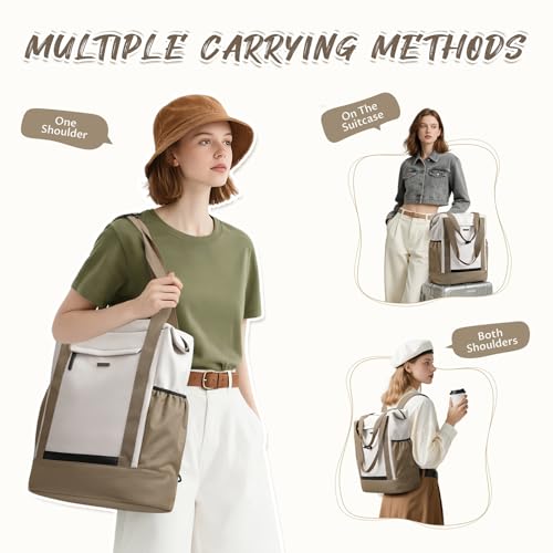 GOLF QUALITY Laptop Backpack for Women,Adjustable Tote Work Business Backpack,TravelPersonal Carry On Bag,17.3Inch,WChampagne
