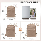 GOLF QUALITY Slim Laptop Backpack for Women, Lightweight Business Backpack for Women Computer Bag Purse for Commuting, Fit 14Inch,Champagne Brown