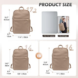 GOLF QUALITY Slim Laptop Backpack for Women, Lightweight Business Backpack for Women Computer Bag Purse for Commuting, Fit 17.3 Inch, Champagne Brown