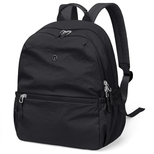 GOLF SUPAGS 13L Mini Backpack Lightweight Nylon Daypack for Women, Small City Pack, Versatile Ladies Backpack for Shopping & Travel, Black