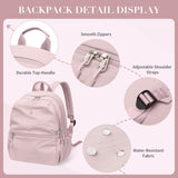 GOLF SUPAGS 13L Mini Backpack Lightweight Nylon Daypack for Women, Small City Pack, Versatile Ladies Backpack for Shopping & Travel, Light Pink
