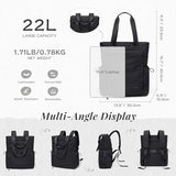 GOLF SUPAGS 3-in-1 Laptop Tote Backpack for Women 15.6" Quilted Work Gym Bag with Hidden Yoga Mat Carrier for Travel Leisure (Black)