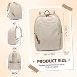 GOLF SUPAGS Backpack for Women Work College Travel Laptop Backpacks Multi - Functional Casual Daypack Teacher Nurse Everyday Bags Fits 15.6 Inch Notebook (Apricot)