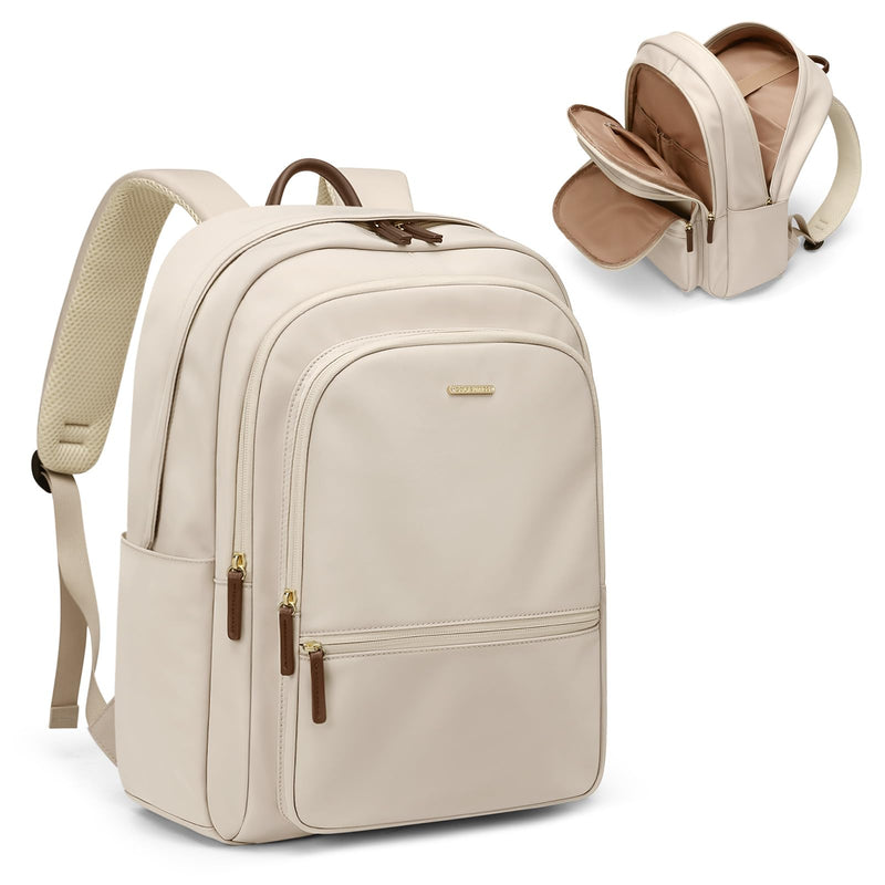 GOLF SUPAGS Backpack for Women Work College Travel Laptop Backpacks Multi - Functional Casual Daypack Teacher Nurse Everyday Bags Fits 15.6 Inch Notebook (Apricot)
