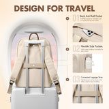 GOLF SUPAGS Backpack for Women Work College Travel Laptop Backpacks Multi - Functional Casual Daypack Teacher Nurse Everyday Bags Fits 15.6 Inch Notebook (Apricot)
