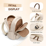 GOLF SUPAGS Backpack for Women Work College Travel Laptop Backpacks Multi - Functional Casual Daypack Teacher Nurse Everyday Bags Fits 15.6 Inch Notebook (Apricot)