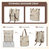 GOLF SUPAGS Convertible Laptop Backpack for Women Casual Daypack Notebook Tote Bag for Work College Travel Leisure (Apricot)