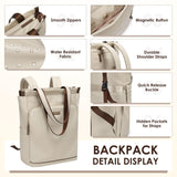 GOLF SUPAGS Convertible Laptop Backpack for Women Casual Daypack Notebook Tote Bag for Work College Travel Leisure (Apricot)