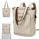 GOLF SUPAGS Convertible Laptop Backpack for Women Casual Daypack Notebook Tote Bag for Work College Travel Leisure (Apricot)