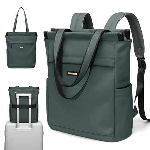 GOLF SUPAGS Convertible Laptop Backpack for Women Casual Daypack Notebook Tote Bag for Work College Travel Leisure (Atrovirens)