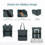 GOLF SUPAGS Convertible Laptop Backpack for Women Casual Daypack Notebook Tote Bag for Work College Travel Leisure (Atrovirens)