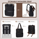GOLF SUPAGS Convertible Laptop Backpack for Women Casual Daypack Notebook Tote Bag for Work College Travel Leisure (Black)