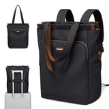 GOLF SUPAGS Convertible Laptop Backpack for Women Casual Daypack Notebook Tote Bag for Work College Travel Leisure (Black)