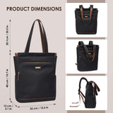 GOLF SUPAGS Convertible Laptop Backpack for Women Casual Daypack Notebook Tote Bag for Work College Travel Leisure (Black)