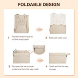 GOLF SUPAGS Foldaway Convertible Tote Backpack Lightweight Nylon Daypack for Women Men City Pack Versatile Backpack for Leisure Travel, Apricot