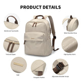 GOLF SUPAGS Laptop Backpack for Women Fits 14 Inch Notebook Casual Daypack Purse Work Travel College Bag (Apricot)