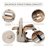 GOLF SUPAGS Laptop Backpack for Women Slim Computer Bag Work Travel College Backpack Purse Fits 14 Inch Notebook (Apricot)
