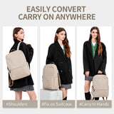 GOLF SUPAGS Laptop Backpack for Women Slim Computer Bag Work Travel College Backpack Purse Fits 14 Inch Notebook (Apricot)