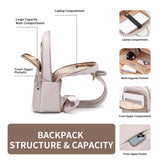 GOLF SUPAGS Laptop Backpack for Women Slim Computer Bag Work Travel College Backpack Purse Fits 15.6 Inch Notebook (Pinkish Gray)