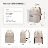 GOLF SUPAGS Laptop Backpack for Women Travel, Work & College Backpacks Fits 15.6" Laptop with Multiple Storage Pockets Airline Approved Carry - on Bag (Apricot)