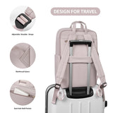 GOLF SUPAGS Travel Laptop Backpack for Women Anti Theft Slim Durable College Bookbag Business Computer Bag Fit 13.3Inch Notebook (Pinkish Grey, 13.3Inch)
