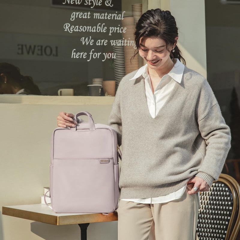 GOLF SUPAGS Travel Laptop Backpack for Women Anti Theft Slim Durable College Bookbag Business Computer Bag Fit 13.3Inch Notebook (Pinkish Grey, 13.3Inch)