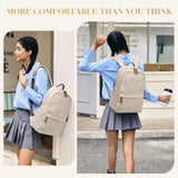 GOLF SUPAGS Women Laptop Backpack Casual Daypack for Work Travel College Backpack Purse Fits 14 Inch Notebook (Apricot)