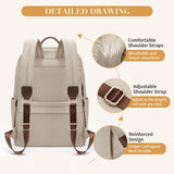 GOLF SUPAGS Women Laptop Backpack Casual Daypack for Work Travel College Backpack Purse Fits 14 Inch Notebook (Apricot)