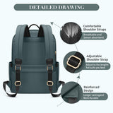 GOLF SUPAGS Women Laptop Backpack Casual Daypack for Work Travel College Backpack Purse Fits 14 Inch Notebook (Atrovirens)