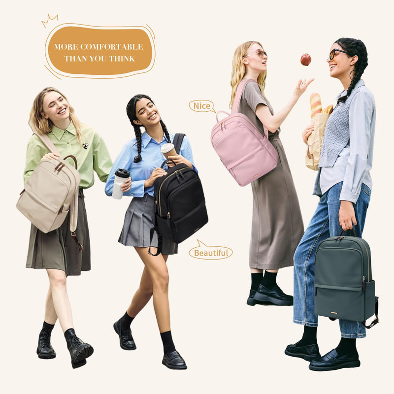 GOLF SUPAGS Women Laptop Backpack Casual Daypack for Work Travel College Backpack Purse Fits 14 Inch Notebook (Atrovirens)