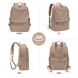 GOLF SUPAGS Women Laptop Backpack Casual Daypack for Work Travel College Backpack Purse Fits 15.6 Inch Notebook (Champagne)