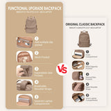 GOLF SUPAGS Women Laptop Backpack Casual Daypack for Work Travel College Backpack Purse Fits 15.6 Inch Notebook (Champagne)