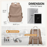 GOLF SUPAGS Women Laptop Backpack Casual Daypack for Work Travel College Backpack Purse Fits 15.6 Inch Notebook (Champagne)