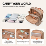 GOLF SUPAGS Women Laptop Backpack Casual Daypack for Work Travel College Backpack Purse Fits 15.6 Inch Notebook (Champagne)