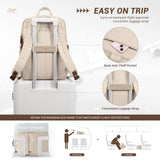 GOLF SUPAGS Women Laptop Backpack Fits 15.6 Inch Notebook Casual Daypack Everyday Bag for Work Travel College Backpack Book Bags (Apricot)