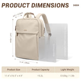GOLF SUPAGS Women Laptop Backpack Fits 15.6 Inch Notebook Casual Daypack Everyday Bag for Work Travel College Backpack Book Bags (Apricot)