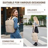 GOLF SUPAGS Women Laptop Backpack Fits 15.6 Inch Notebook Casual Daypack Everyday Bag for Work Travel College Backpack Book Bags (Apricot)
