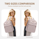 GOLF SUPAGS Womens Laptop Backpack with Separate Laptop Compartment Water Resistant Computer Backpacks Fits 14 Inch Notebook Travel Work College Bags (14 - Inch, Pinkish Grey)
