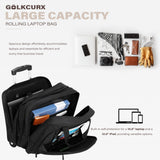 Golkcurx Rolling Laptop Bag with Wheels, Removable Water - Repellent Rolling Briefcase for Women and Men
