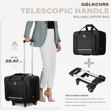 Golkcurx Rolling Laptop Bag with Wheels, Removable Water - Repellent Rolling Briefcase for Women and Men