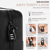 Golkcurx Rolling Laptop Bag with Wheels, Removable Water - Repellent Rolling Briefcase for Women and Men