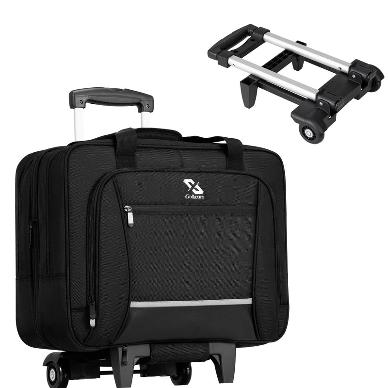 Golkcurx Rolling Laptop Bag with Wheels, Removable Water - Repellent Rolling Briefcase for Women and Men