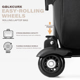 Golkcurx Rolling Laptop Bag with Wheels, Removable Water - Repellent Rolling Briefcase for Women and Men